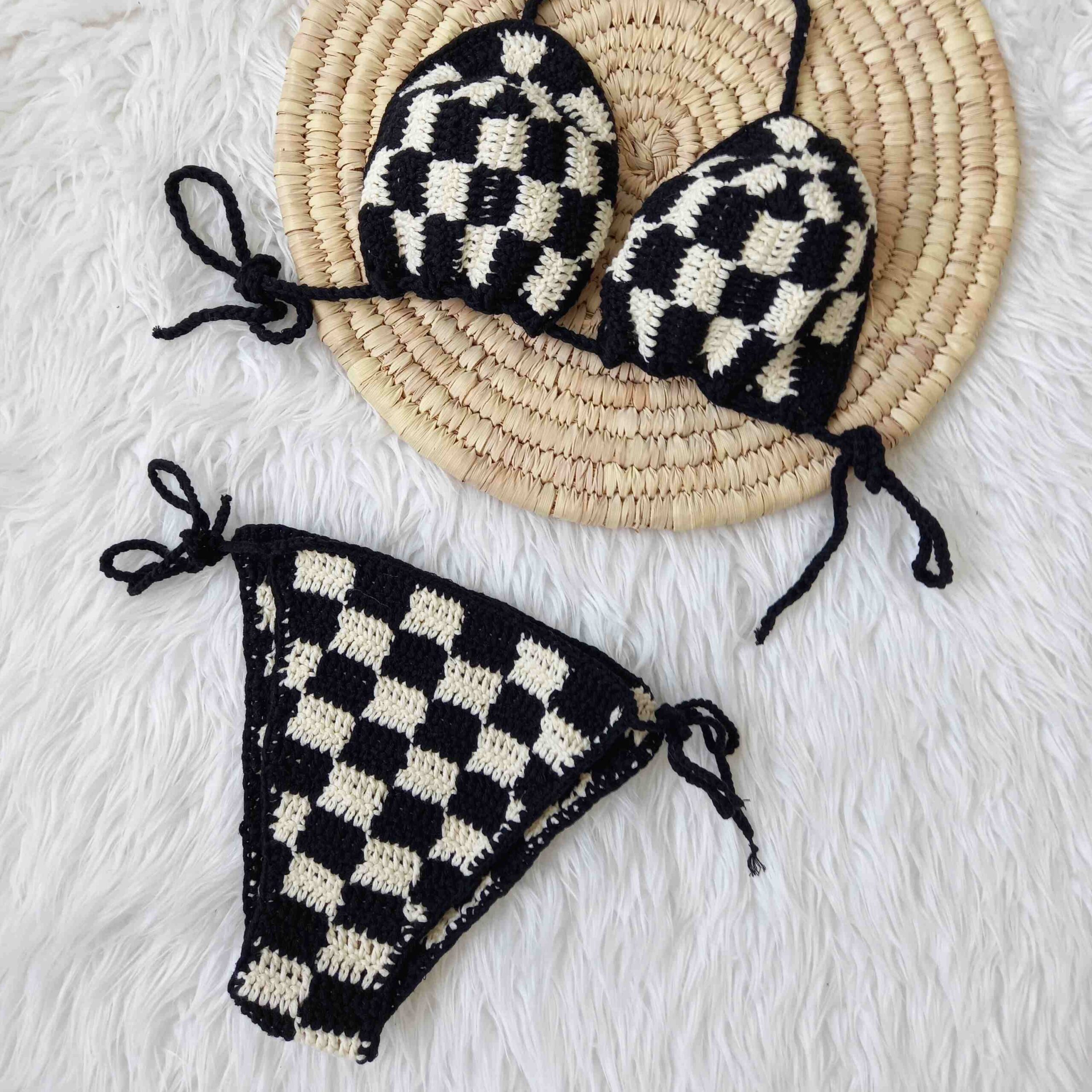 Delicate Handcrafted Crochet Bikini Set Bra & Thong for Women