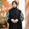 Elegant Loose Fit Abaya for Muslim Women with Embroidered Sleeves
