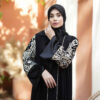 Elegant Loose Fit Abaya for Muslim Women with Embroidered Sleeves