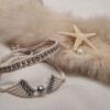 Embroidered Macrame Bracelet for Women Model Angel's Wing