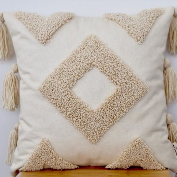 Punch Needle Cushion Cover - Embroidered Handcrafted Pillow Cases (Set of 2)