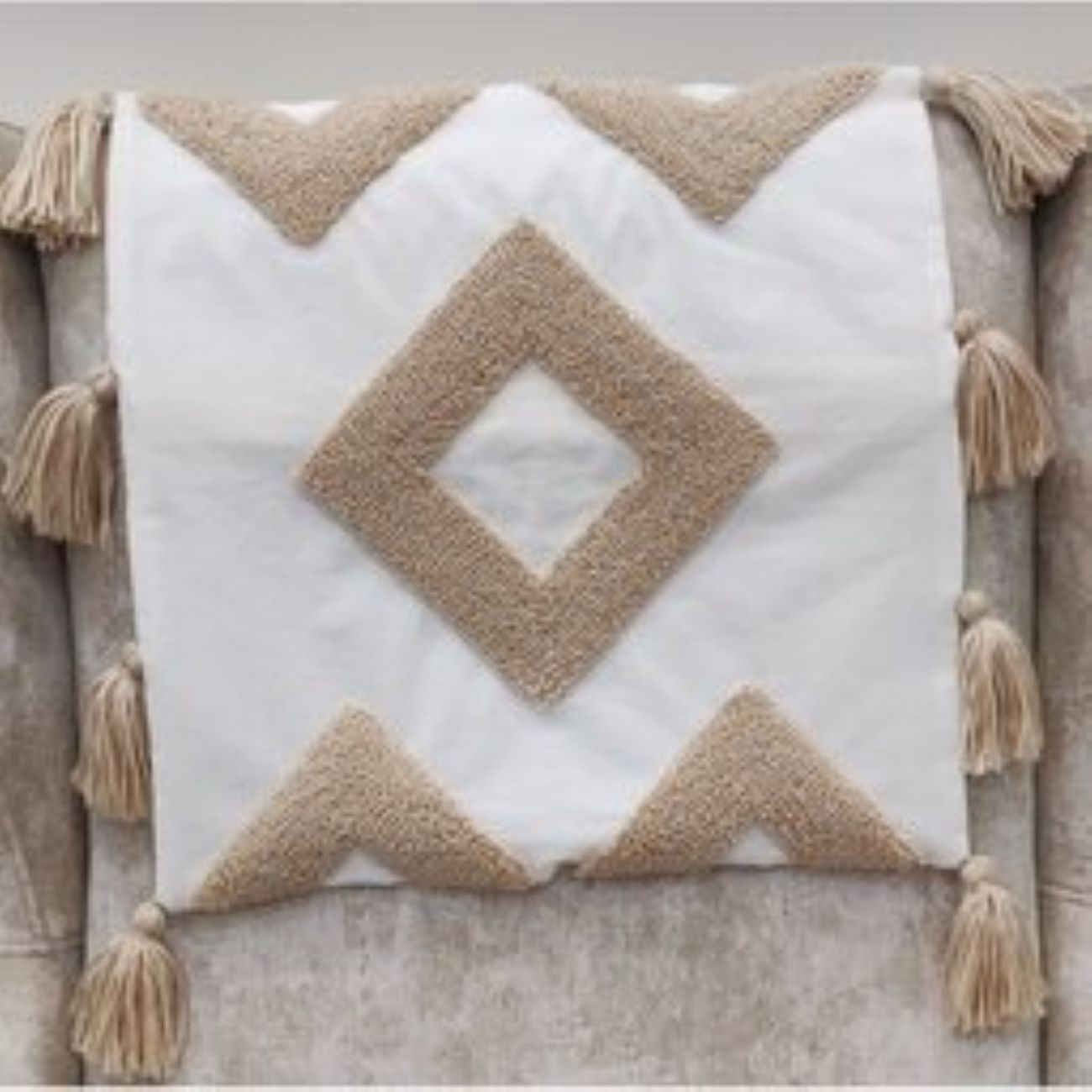 Punch Needle Cushion Cover – Embroidered Handcrafted Pillow Cases (Set of 2)