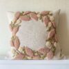 Punch Needle Cushion Cover - Embroidered Leaves Design Pillow (Set of 2)