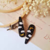 Embroidered Snap Hair Clip Set with Cloud Design Handwoven