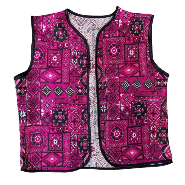 Embroidered Vest with Geometric Design for Women