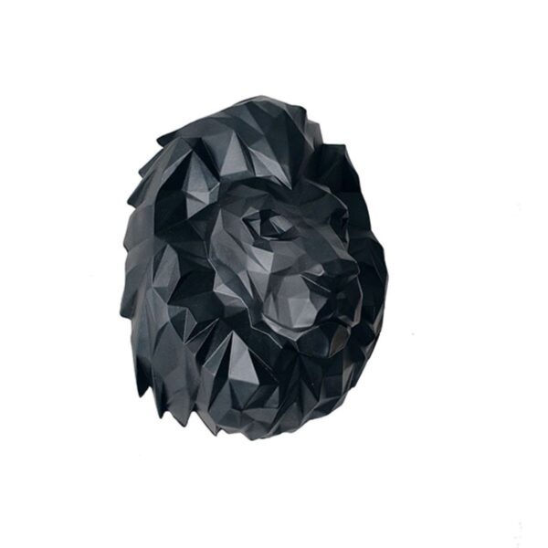 Geometric Lion Head Cubism Figurine - Animal Leo for Wall Decor