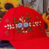 Hand-Embroidered Women's Cap with Rose Design