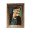 Hand-Knotted Persian Pictorial Rug from Tabriz Old Woman