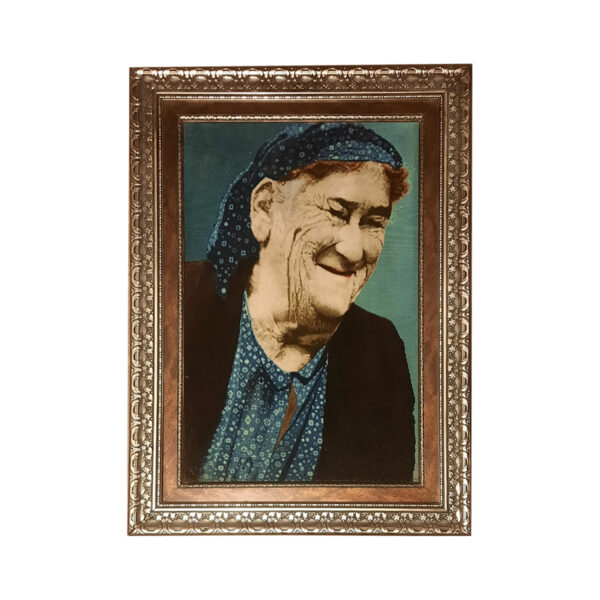 Hand-Knotted Persian Pictorial Rug from Tabriz Old Woman