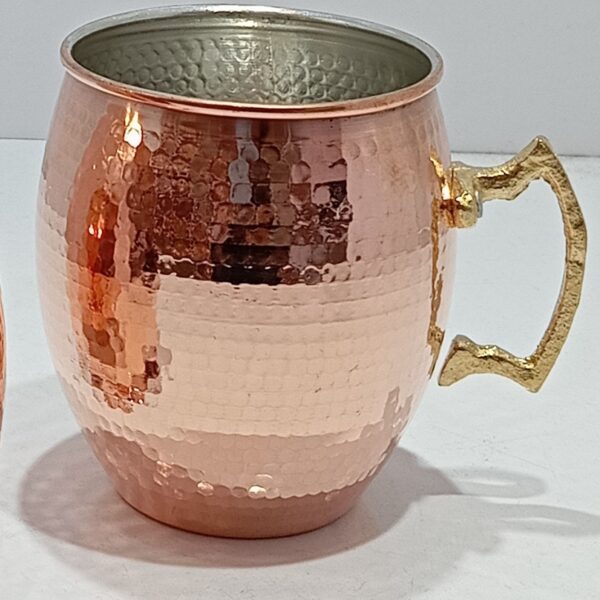 Persian Copper Cup - Handcrafted with Handle for Cold Drinks - Model Yas