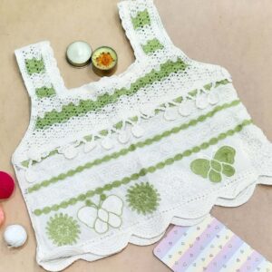 Handwoven Crochet Crop Top for Women Model Butterfly