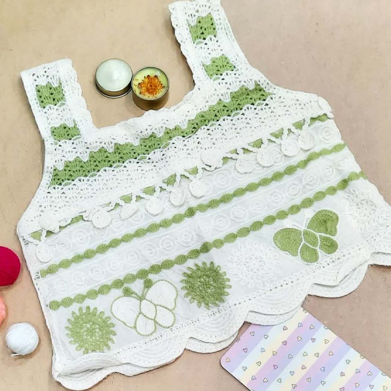 Handwoven Crochet Crop Top for Women Model Butterfly