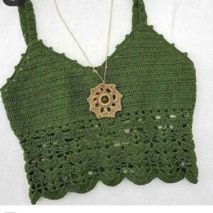 Handwoven Crochet Crop Top for Women Model Pearl