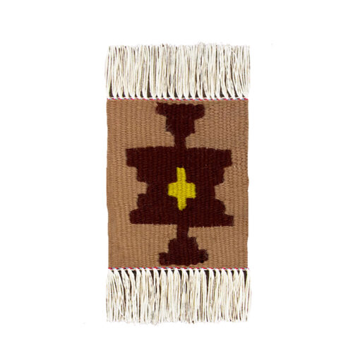 Handwoven Persian Kilim Coaster Traditional Geometric Design (x3)