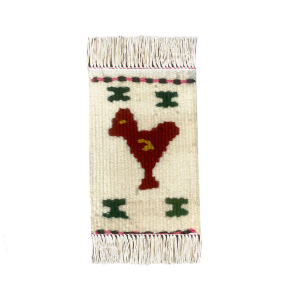 Handwoven Persian Kilim Coaster in Bird Design (x3)