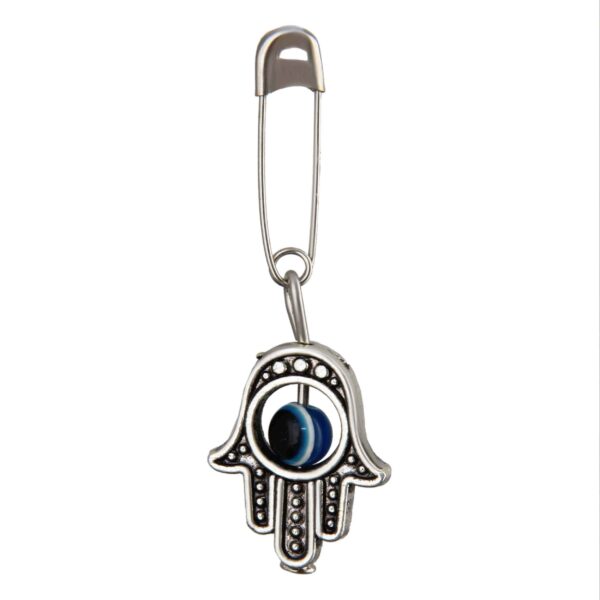 Hypoallergenic Safety Pin Brooch for Women – Evil Eye Design for Sensitivity and Protection