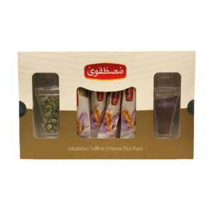 Iranian Authentic Negin Saffron 3 gr with Cardamom & Nabat Hard Candy Gift Set