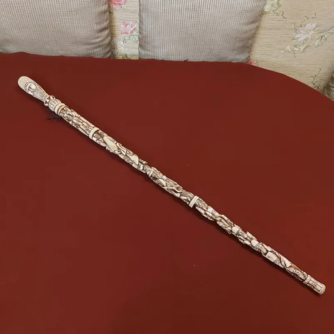 Iranian Ethnic Antique Forty-Faced Dervish Cane