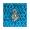 Iranian Tablecloth Block Printed Ghalamkari in Isfahan Paisley Blue 4-Seat