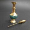 Persian Turquoise Brass Surma Dani for Storing Kohl