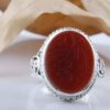Islamic Agate Silver Ring for Men Elegance Handcrafted Wali Allah