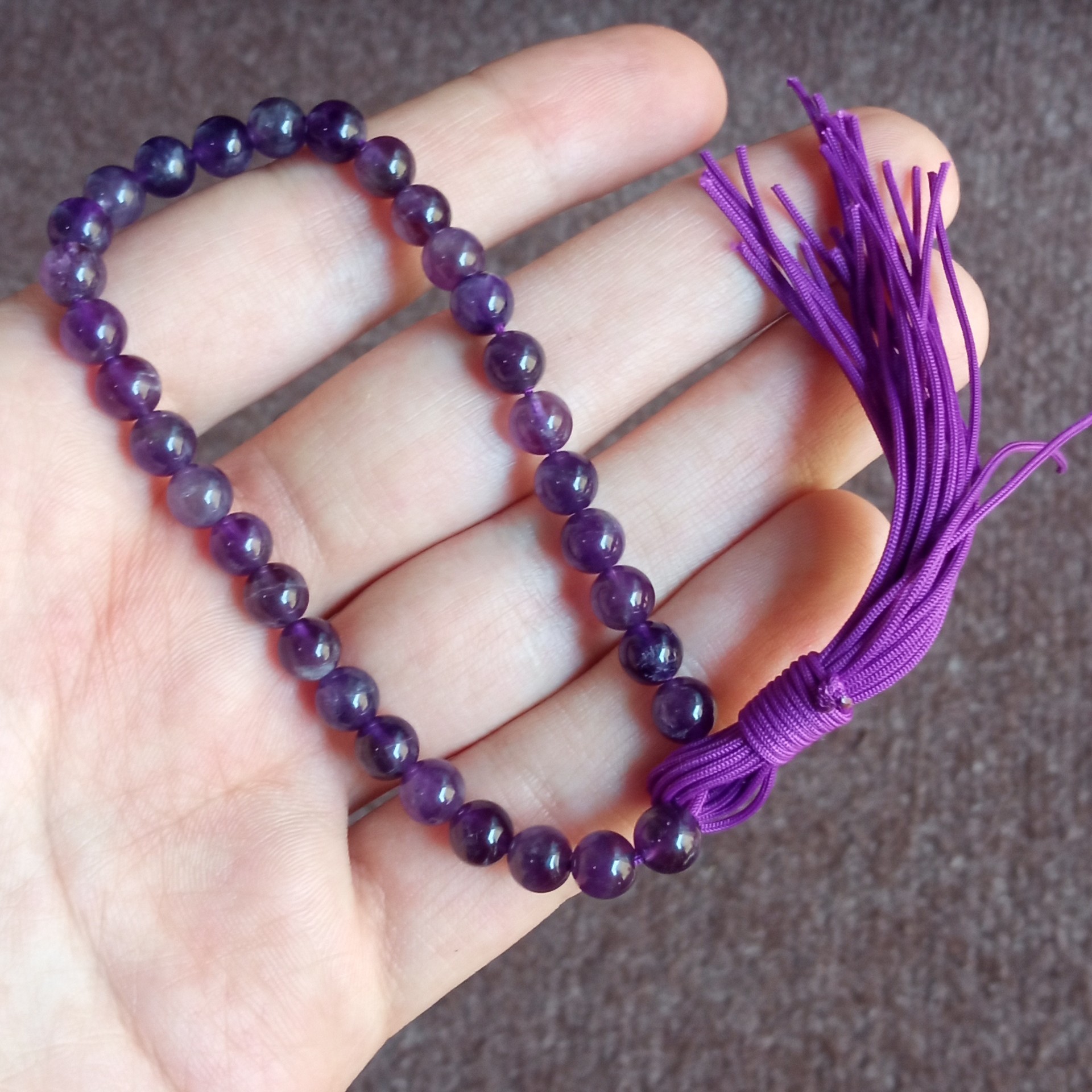 Islamic Amethyst Rosary Crafted with 33 Prayer Beads Tasbih