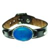 Islamic Bracelet with Leather & Agate Adorned with Ya Aallah