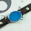 Islamic Bracelet with Leather & Agate Adorned with Ya Aallah