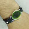 Islamic Bracelet with Leather & Agate Stone for Men