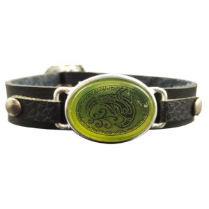 Islamic Bracelet with Leather & Agate Stone for Men