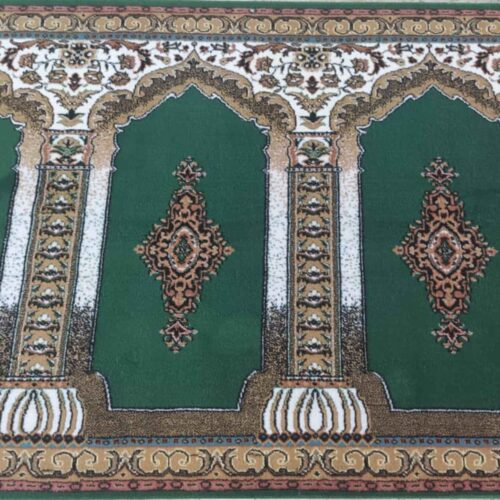 Islamic Mosque Carpet Green Color – Premium Masjid Floor Covering, 5 Meters