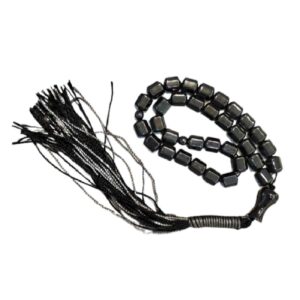 Islamic Natural Hematite Rosary Crafted with 33 Prayer Beads Muslim Tasbih