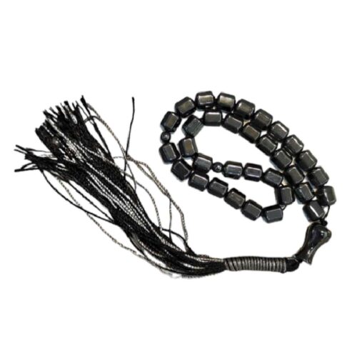 Islamic Natural Hematite Rosary Crafted with 33 Prayer Beads Muslim Tasbih