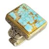 Islamic Neyshabur Turquoise Silver Ring for Men Model Square