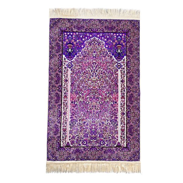 Islamic Prayer Rug Padded Sajada in Polyester Purple