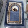 Islamic Velvet Prayer Rug Sajada Padded Janamaz Blue