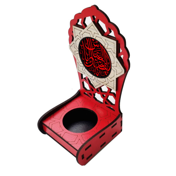 Islamic Wooden Table Top Candle Holder with Ya Abalfazl Design Set of 10