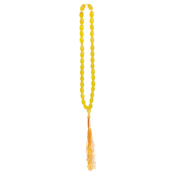 Islamic Yellow Agate Rosary Crafted with 33 Prayer Beads Muslim Misbaha