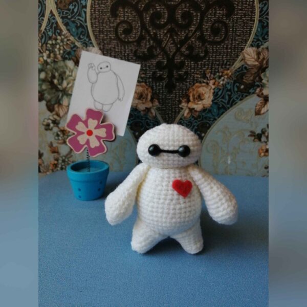 Amigurumi Crochet Stuffed Baymax Animal – Soft & Charming Plush Toy