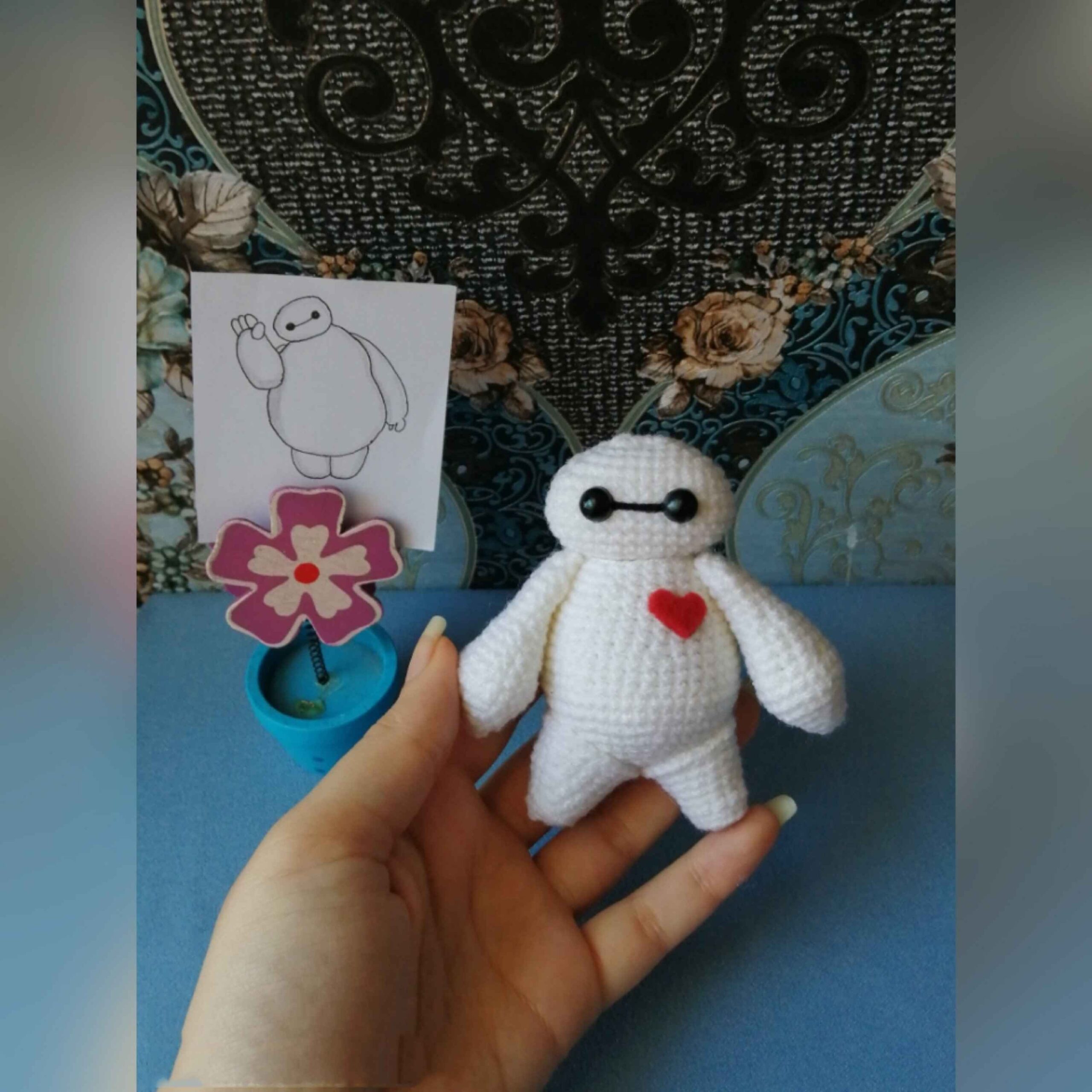 Amigurumi Crochet Stuffed Baymax Animal – Soft & Charming Plush Toy