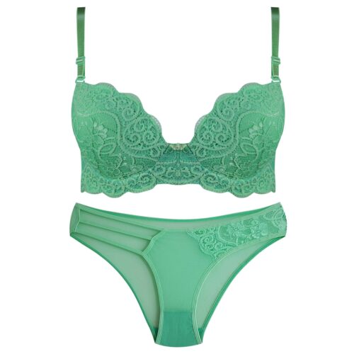 Lingerie Set Padded Bra & Thong Guipure for Women