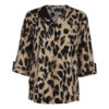 Long Sleeve Blouse for Women with Leopard Design