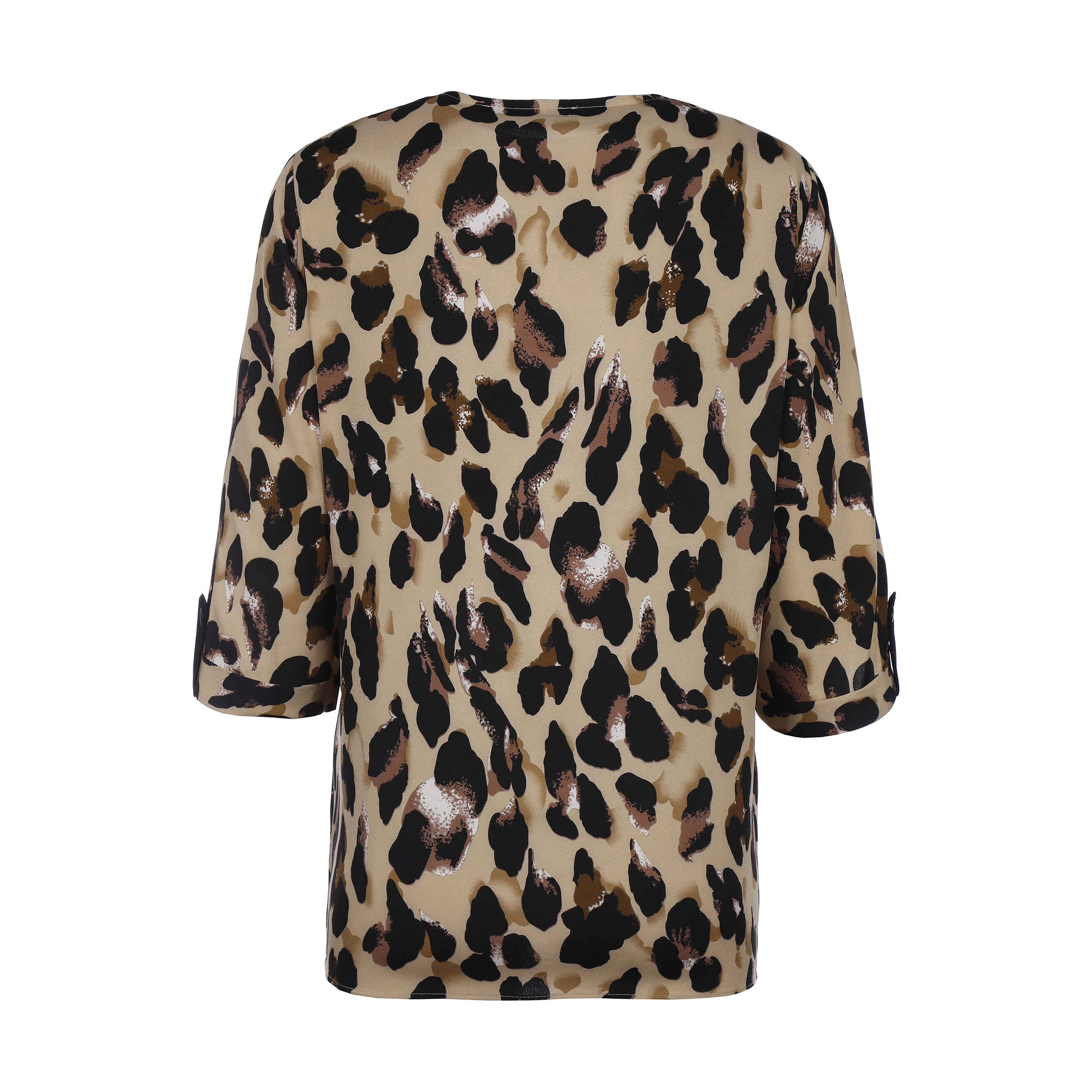 Long Sleeve Blouse for Women with Leopard Design