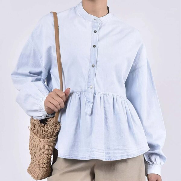 Long Sleeve Peplum Blouse for Women