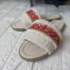 Macrame Boho Chic Flat Slippers Handmade Model Embroidered