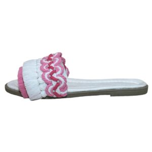 Macrame Boho Chic Flat Slippers for Women Model Flower