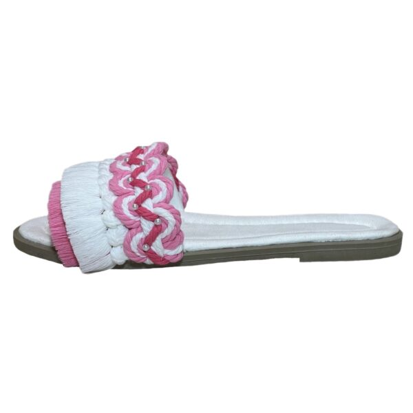 Macrame Boho Chic Flat Slippers for Women Model Flower