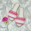 Macrame Boho Chic Flat Slippers for Women Model Flower