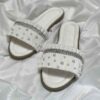Macrame Boho Chic Flat Slippers for Women Model Pearl
