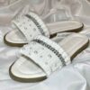 Macrame Boho Chic Flat Slippers for Women Model Pearl